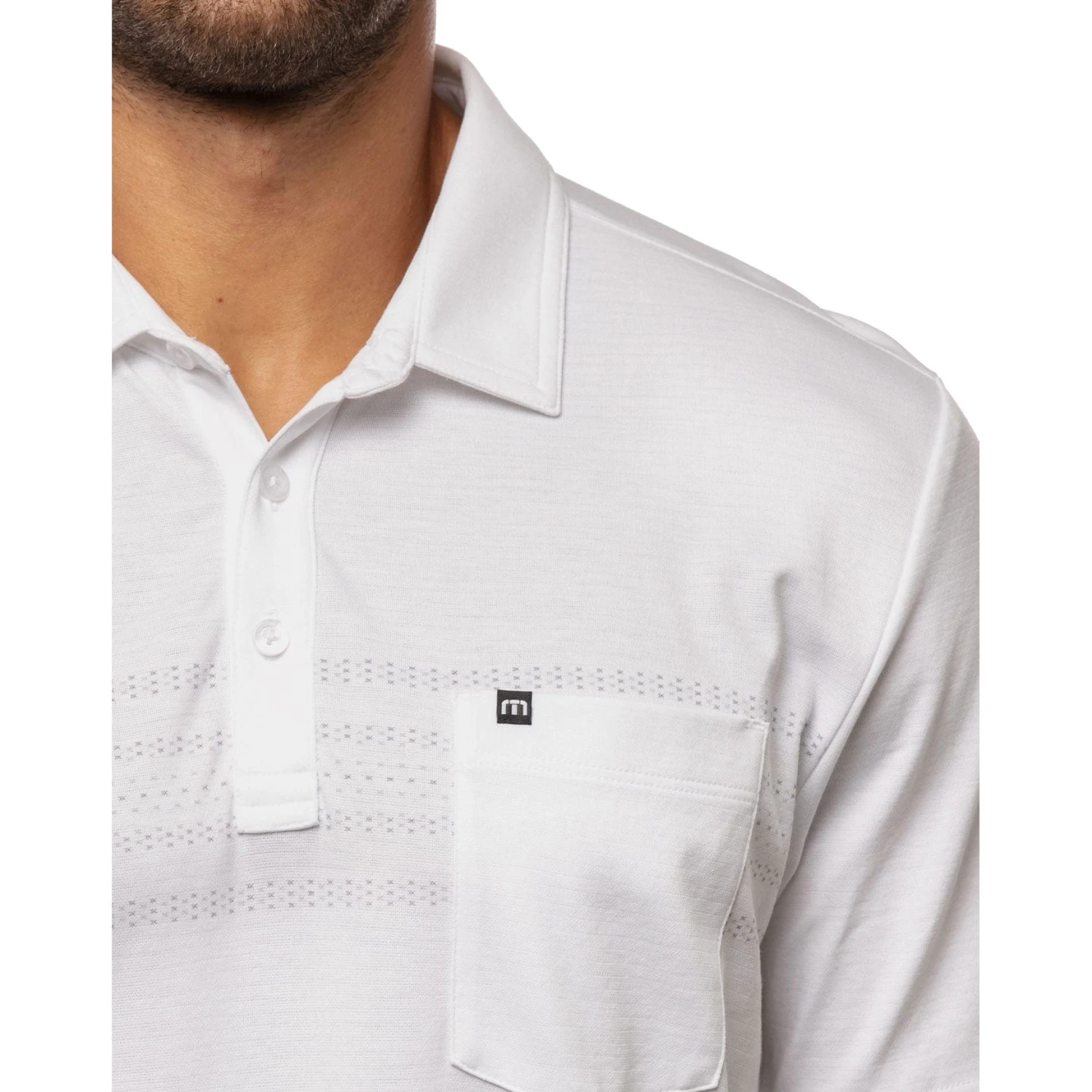 TravisMathew Good Life White Mens Golf Polo 5 TravisMathew Good Life White Mens Golf Polo - Image 3