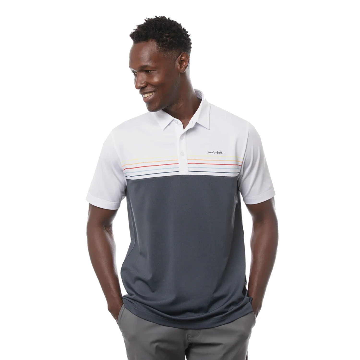 TravisMathew Finally Friday White Mens Golf Polo 3 TravisMathew Finally Friday White Mens Golf Polo