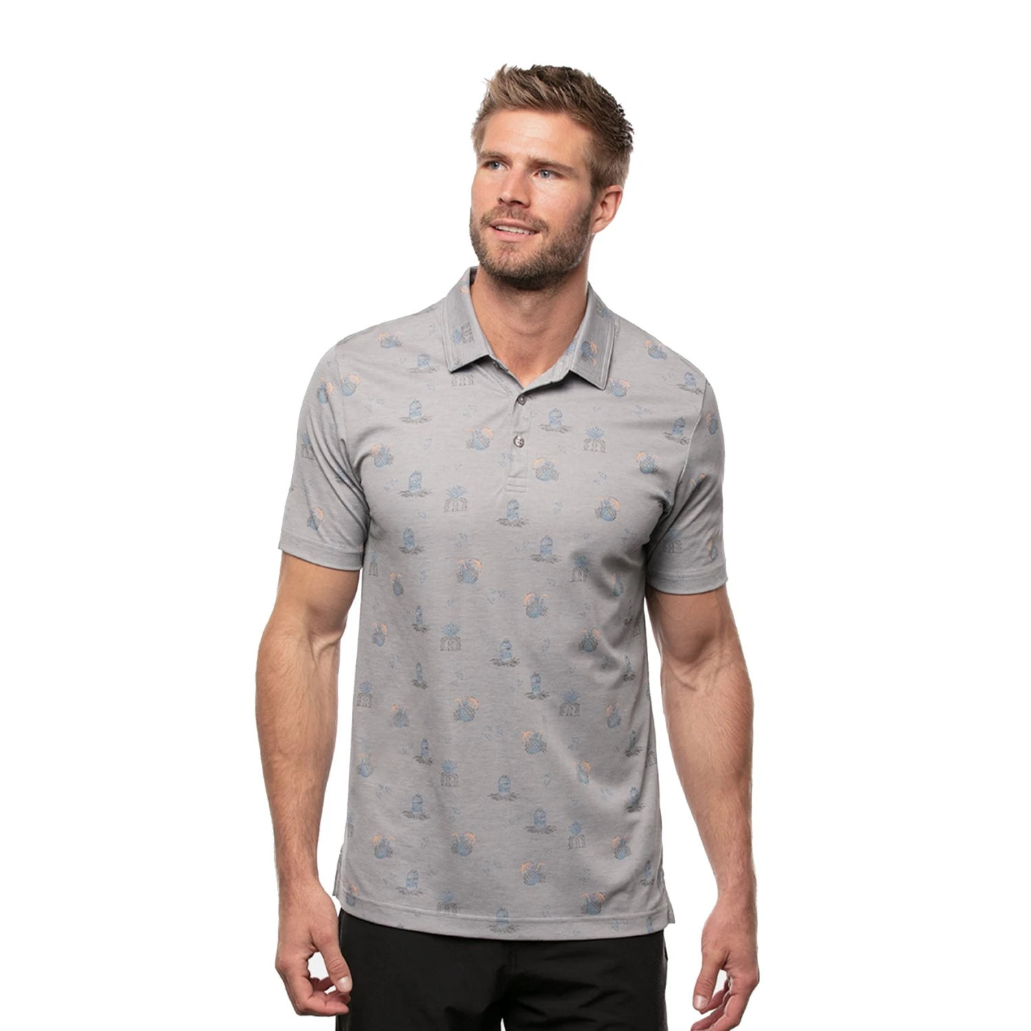 TravisMathew Bricktown Heather Quiet Shade Mens Golf Polo 3 TravisMathew Bricktown Heather Quiet Shade Mens Golf Polo