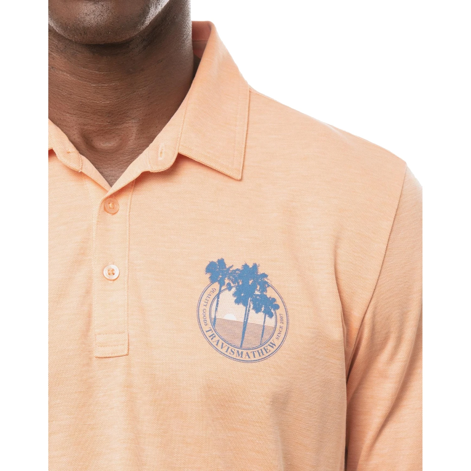 TravisMathew Brogrammer Heather Autumn Sunset Mens Golf Polo 4 TravisMathew Brogrammer Heather Autumn Sunset Mens Golf Polo - Image 2