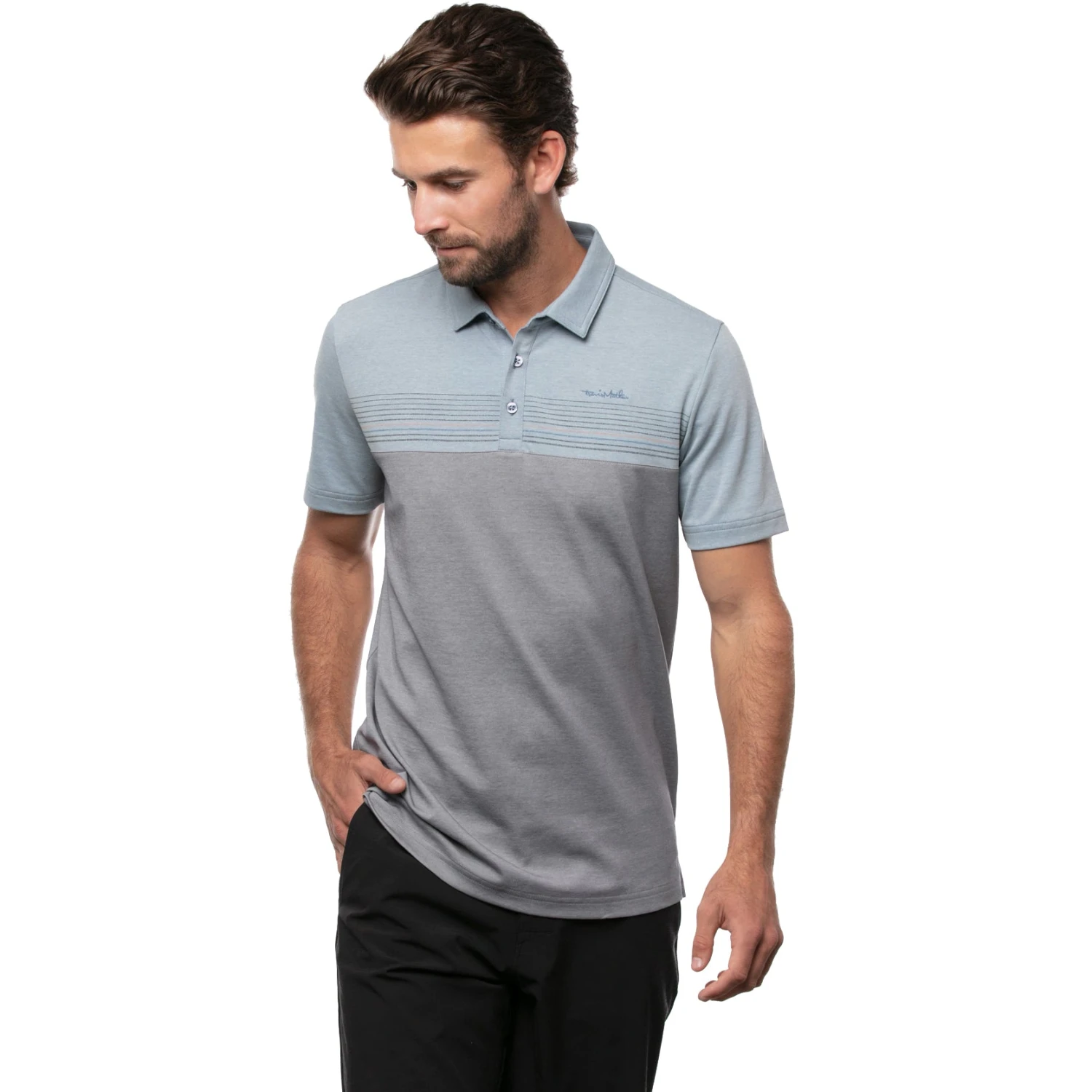 TravisMathew A Soiree Sight Heather Federal Blue Mens Golf Polo 3 TravisMathew A Soiree Sight Heather Federal Blue Mens Golf Polo