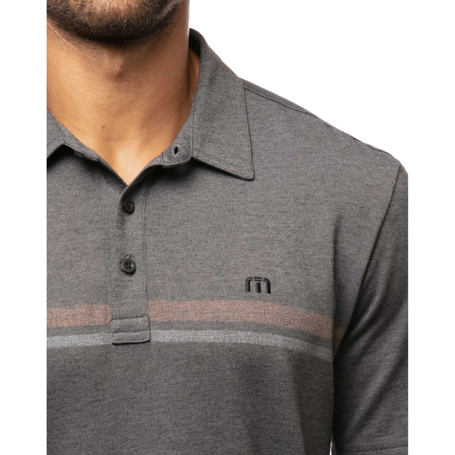 TravisMathew Beach Buzz Heather Black Mens Golf Polo 4 TravisMathew Beach Buzz Heather Black Mens Golf Polo - Image 2