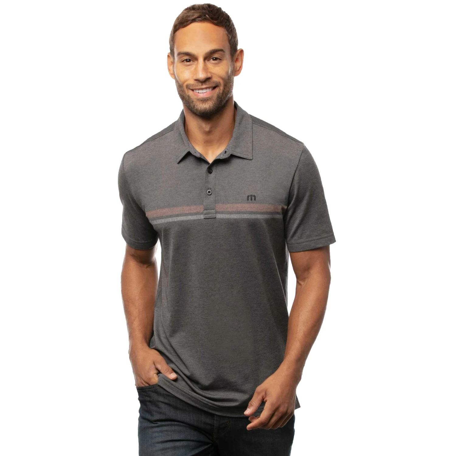 TravisMathew Beach Buzz Heather Black Mens Golf Polo 3 TravisMathew Beach Buzz Heather Black Mens Golf Polo