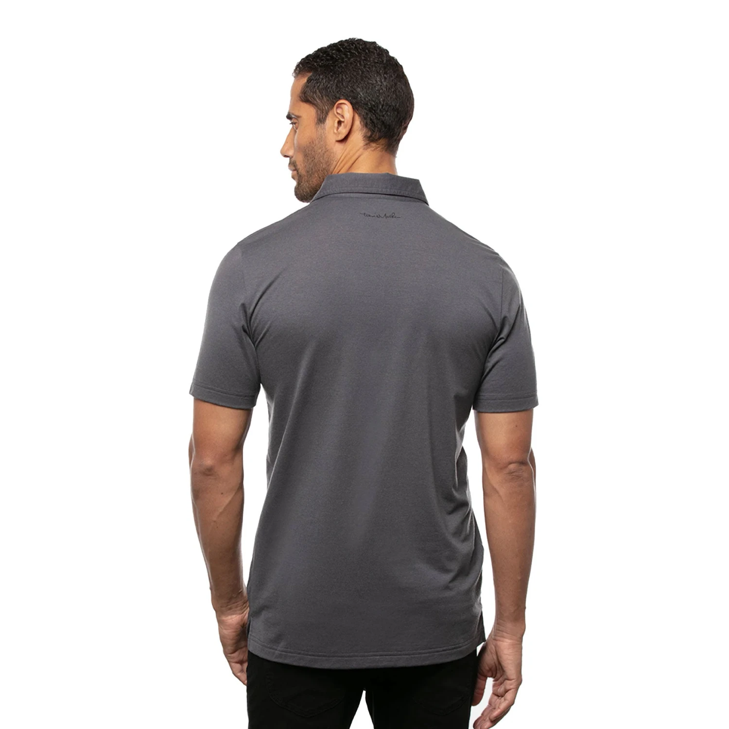 TravisMathew Bar Menu Heather Black Mens Golf Polo 4 TravisMathew Bar Menu Heather Black Mens Golf Polo - Image 2