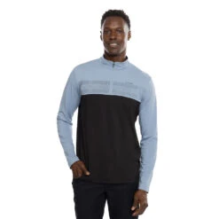 TravisMathew Out All Night Faded Denim Mens Golf 1/4 Zip