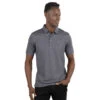 TravisMathew Eagle Peak Heather Dark Grey Mens Golf Polo
