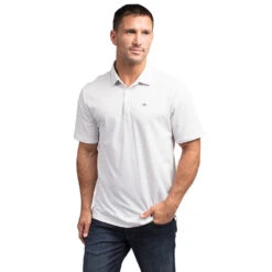 TravisMathew Classy Mens Golf Polo -Travis Mathew Golf CLASSY HEATHERWHITE