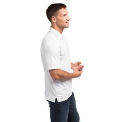 TravisMathew Classy Mens Golf Polo -Travis Mathew Golf CLASSY HEATHERWHITE 1