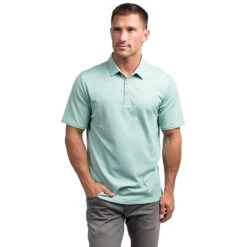 TravisMathew Classy Mens Golf Polo -Travis Mathew Golf CLASSY HTHBERYLGREEN