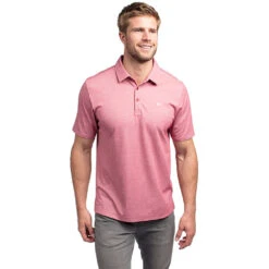 TravisMathew Classy Mens Golf Polo -Travis Mathew Golf CLASSY HTHRCARDINAL