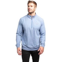 TravisMathew Zachary Mens Golf 1/2 Zip -Travis Mathew Golf ZACHARY HTHLIGHTBLUE