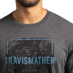 TravisMathew Canyon Road Golf T-Shirt 2020 -Travis Mathew Golf ann1243 heather gray pinstripe 4 28609.1605076265